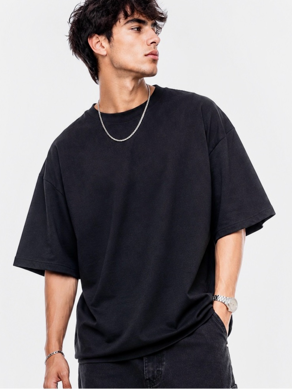 Black 2 Tees Bundle Cotton Father’s‎ Day Casual Workwear Streetwear Luxe 2/$16